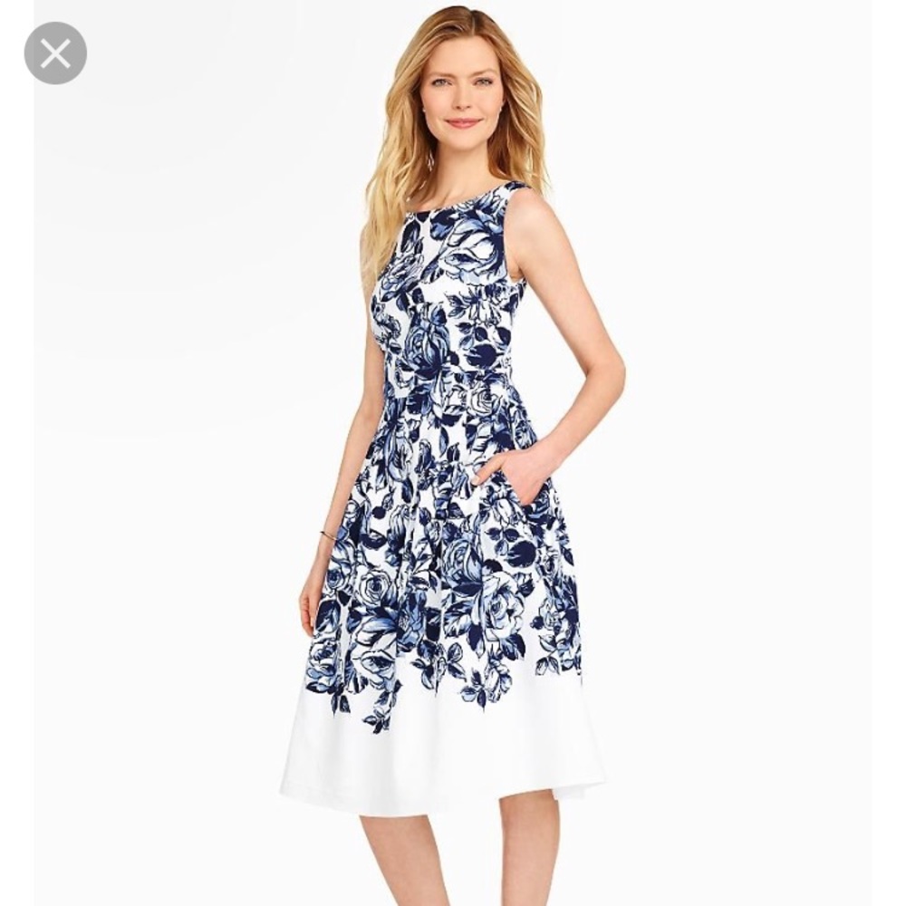 Beautiful navy and white floral dress